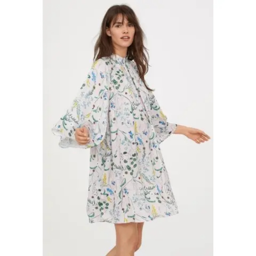 Anna Glover × H&M Collab Floral Print High Neck Mini Dress Size S